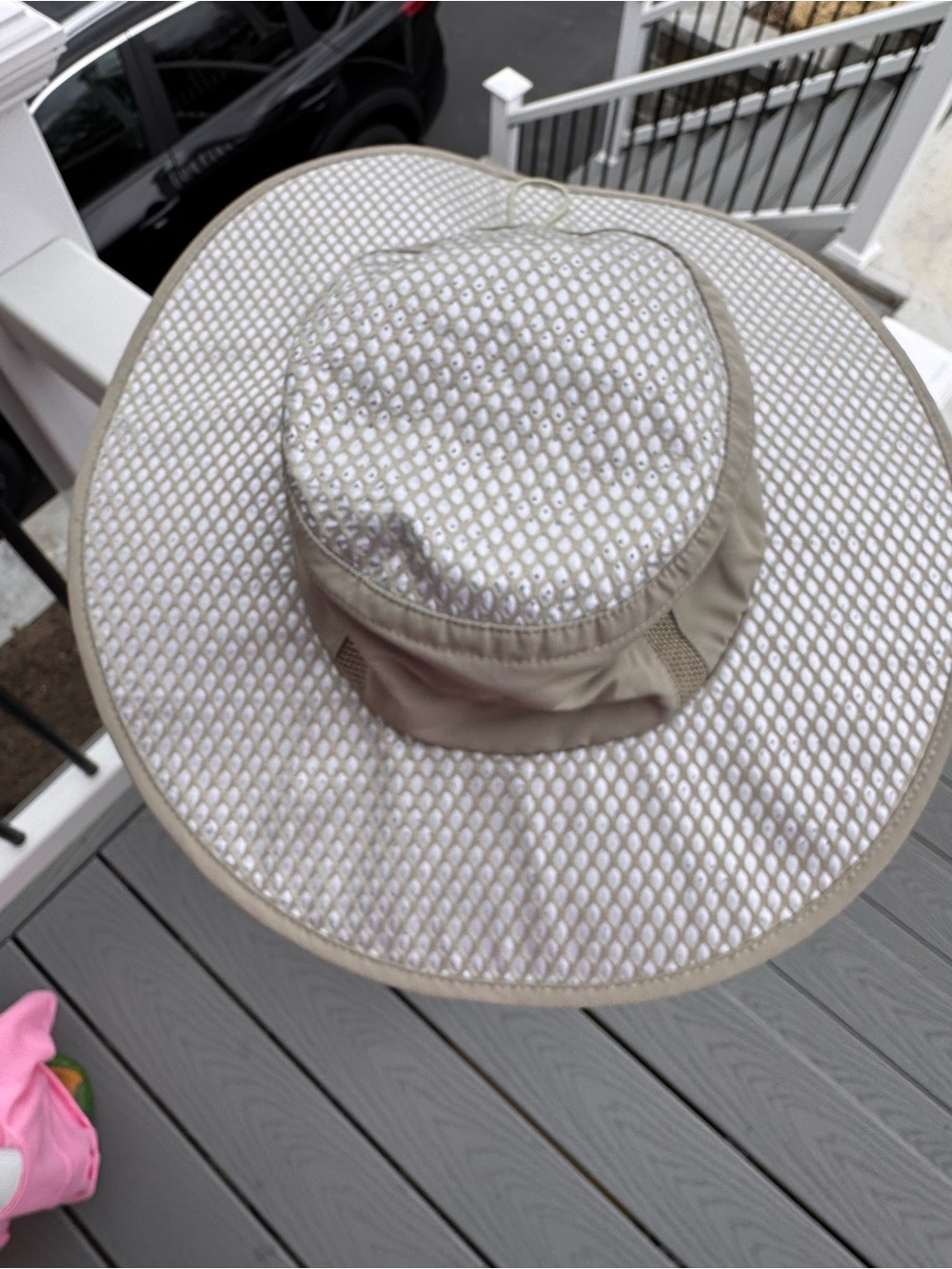 Arctic Mesh Sun Hat in Light Khaki adjustable